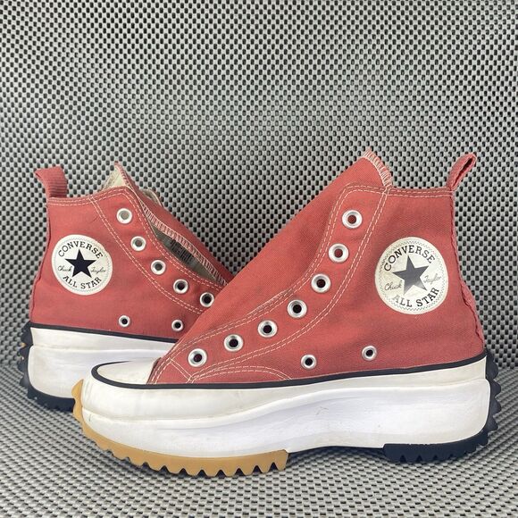 Converse Run Star Hike Platform High Top Sneakers Womens 6 Mens 4.5 Light Red - Picture 4 of 14